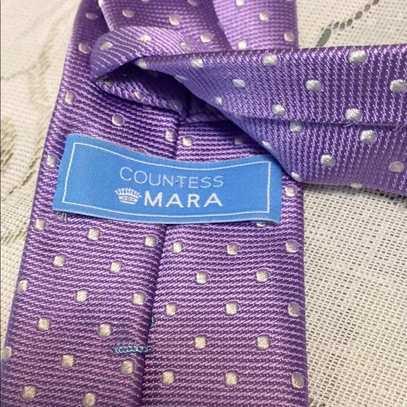 Countess Mara Tie Purple Polka Dot Tie - Picture 2 of 5